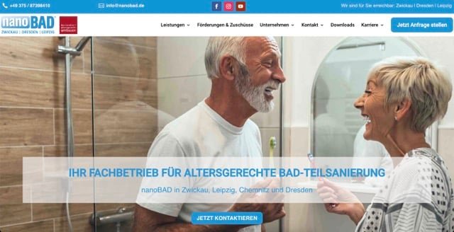 Professionelle Website erstellen lassen 31 Nanobad aus Zwickau