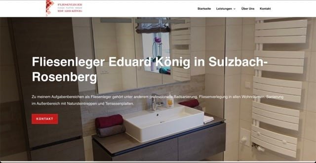 Professionelle Website erstellen lassen 40 Fliesenleger König aus Sulzbach-Rosenberg