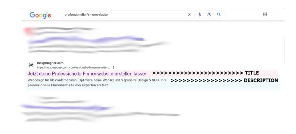 SEO für Unternehmen Blogbeitrag - Google Suche nach MP-Webdesign