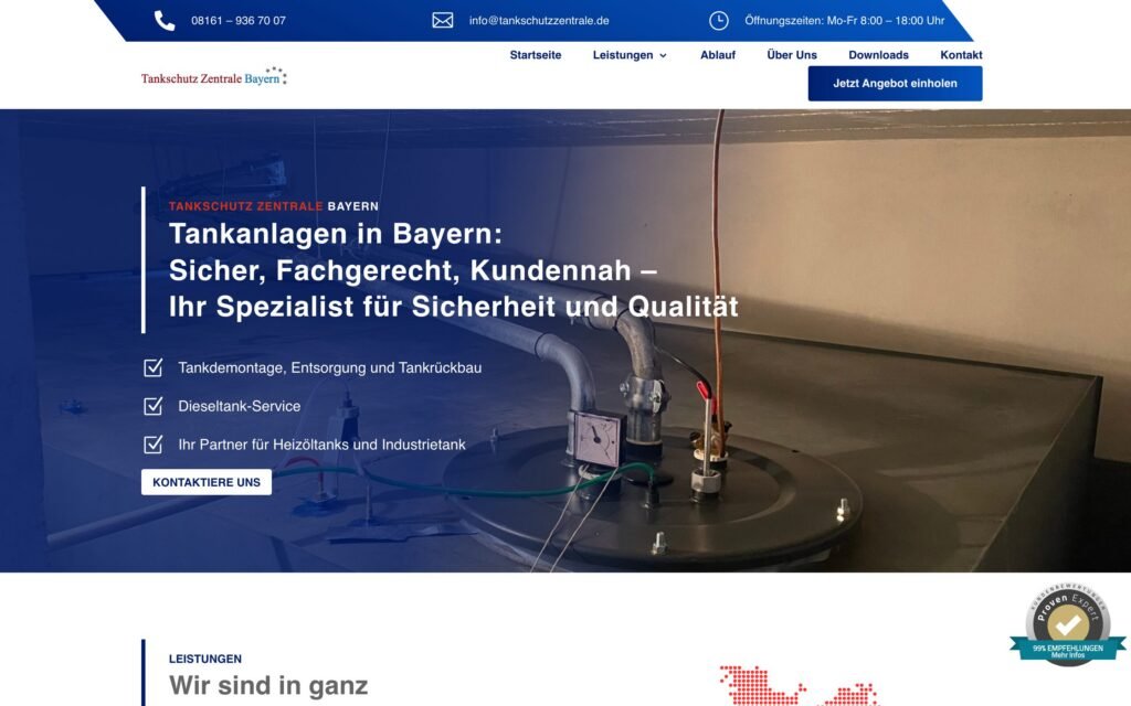 Website TANKSCHUTZ ZENTRALE
